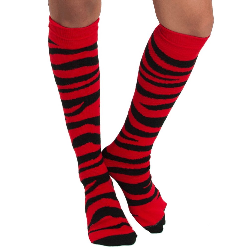 Red Zebra Print Socks